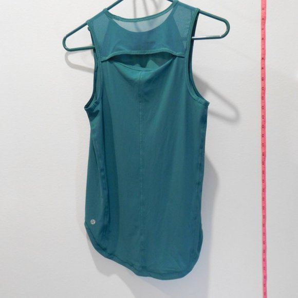 Lululemon Sculpt Tank Top Green Sleeveless Workout Gym Mesh - Women's Small S - Picture 1 of 6